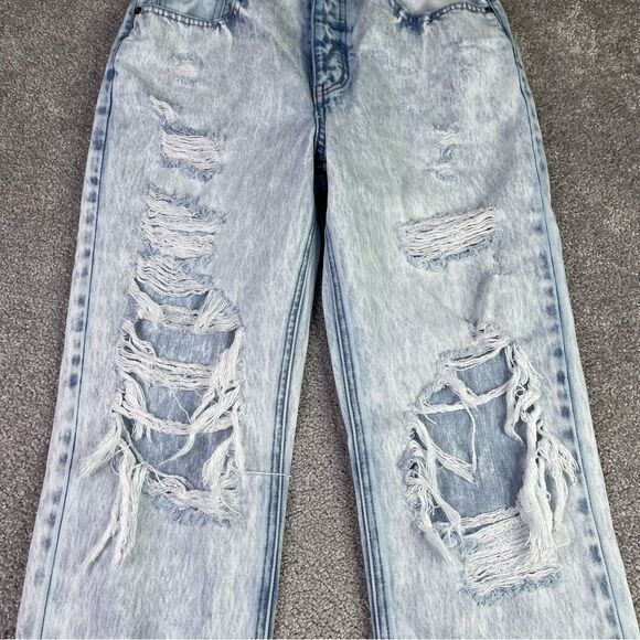 KanCan Dixon Jeans Women's 7/27 Acid Blue Boyfriend High Rise Ripped Light Wash - Picture 2 of 14